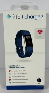 Fitbit Charge 2 Fitnesstracker Herzfrequenz Fitness Armband Blau Größe L NEU - Bild 1 von 9