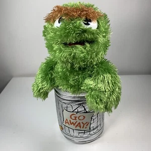 GUND Sesame Street 10" Stuffed Plush Oscar the Grouch in Trash Can GO AWAY! - Picture 1 of 7