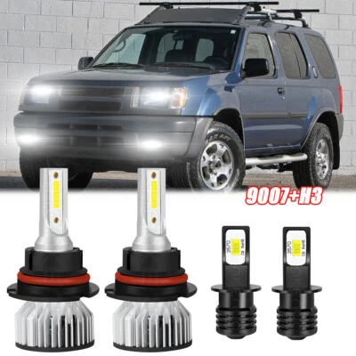 For Nissan Xterra 2000 2001 6000K LED Headlight High Low + Fog Light Bulbs Combo - Image 1 of 4