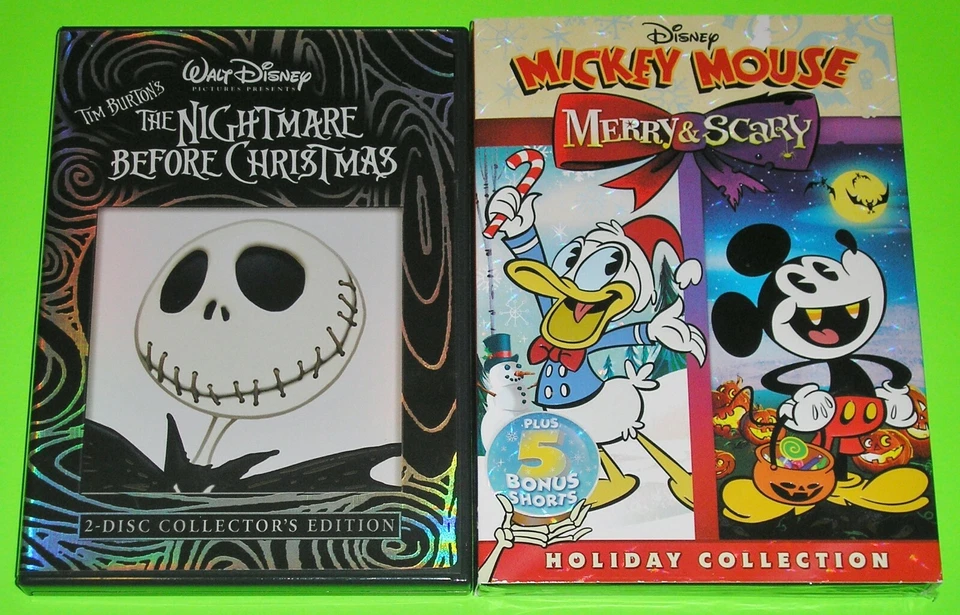 Disney DVD Lot - Nightmare Before Chr..(2-Disc, Used) Mickey Merry & Scary (New) - Image 1 of 1