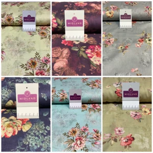 £6.50 Cotton Lawn Summer Vintage Floral Printed Dress fabric 100% M1670 - Picture 1 of 85