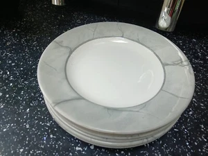 CHURCHILL GREY MARBLE SIDE PLATES X 6 - Picture 1 of 2
