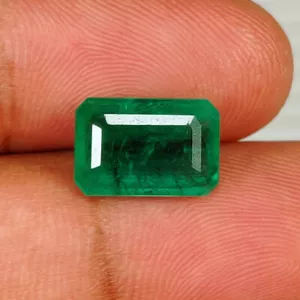Zertifiziert 4,36 ct - natürlicher sambischer Smaragd riesiger Glanzstein Achteck - 10 - Bild 1 von 3