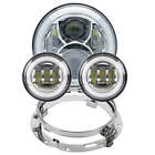 For Honda Shadow 7inch Motorcycle LED Headlight + 4.5 Fog Passing + Ring Mount