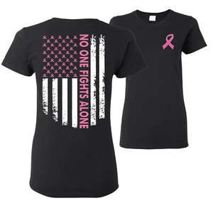 Collection Designs Breast Cancer Awareness Women Black Crewneck Graphic Shirt - Picture 1 of 28