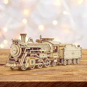 Rokr 3D Rompecabezas de Madera Lujo Tren de Vapor Construcción Juguetes para Niños Mejores Regalos MC501 - Imagen 1 de 14