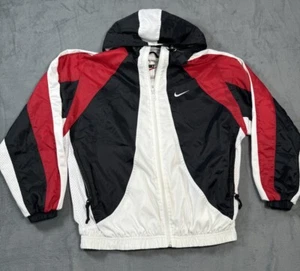 Vintage Nike Windbreaker Jacket Red Black White Color Block M Medium Unisex - Picture 1 of 9