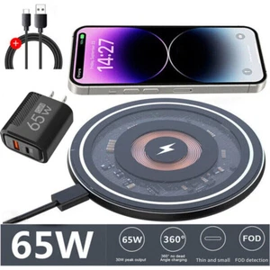 15W Wireless Charger Fast Charge Pad For Samsung Galaxy S25 S24 FE S23 S22 Ultra - Picture 1 of 15