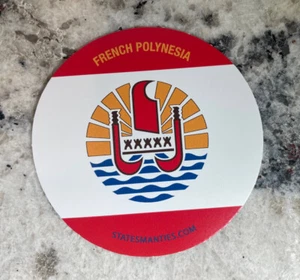Französisch-Polynesien Tahiti Wasserflasche Laptop Vinyl Aufkleber Abziehbild Staatsmann Krawatten - Bild 1 von 3