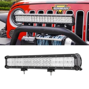 AUXBEAM 20" Dual Row LED Work Light Bar Spot Flood Beam Offroad Car Truck SUV - Imagen 1 de 12