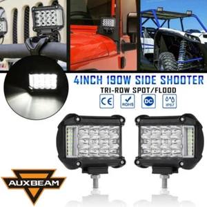 AUXBEAM Pair 4" Side Shooter LED Work Light Pods Spot Flood Offroad Driving Lamp - Picture 1 of 12