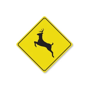 Deer Crossing Diamond Metal Sign - Picture 1 of 4