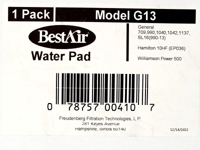 Mejor filtro de aire almohadilla de agua horno humidificador G13 blanco NUEVO Foto 1 de 4