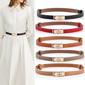 Solid Color PU Leather Waistband PU Leather Thin Belt  Sweater Decoration