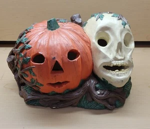 Vintage Hand Crafted Halloween Spooky Pumkpin Skull - Picture 1 of 2