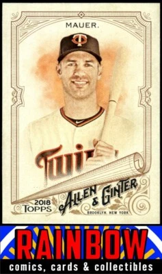 2018 Topps Allen & Ginter #306 Joe Mauer - Image 1 of 2