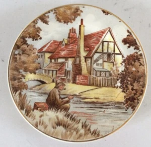 Vintage 1970’s TEASET Small Trinket Dish “ANGLERS REST” FREE P&P - Picture 1 of 2