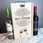 For The Stepdad Father's Day Deco Elegant Wine Personalised 2 Bottle Wine Box