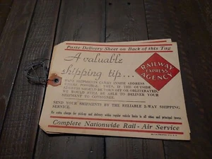 3 Railway Express Agency Shipping Freight Tag 1944 Rail Air Service 6 x 5 Unused - Picture 1 of 4
