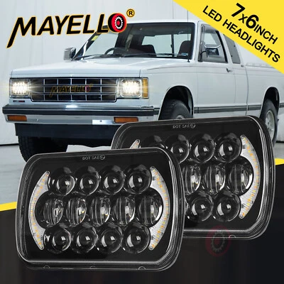 For Chevy S10 Pickup 1982-1997 5x7 7x6" LED Headlights Halo DRL Hi/Lo Beam H6054 - Image 1 of 4