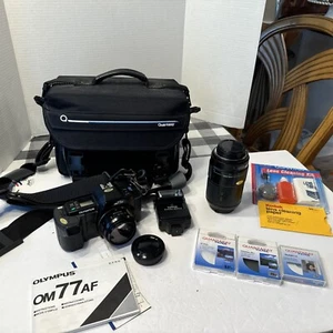 Olympus OM77AF 35mm Film Camera, Lens, Case and Acessories - Picture 1 of 24