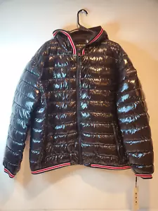 Chaqueta tampón con capucha Calvin Klein con cremallera completa XXL para hombre negra 7F cálida CM052956 nueva con etiquetas - Imagen 1 de 7