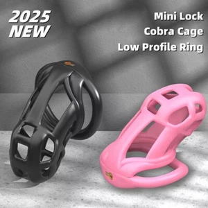 2025 NEW 3D Printed Cobra Pro Cage Male Chastity Device Mini Lock Flat/Arc Rings - Picture 1 of 16