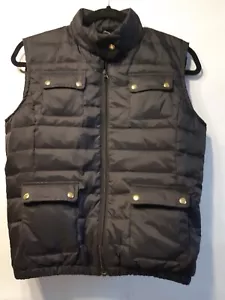 Line of Oslo Zipped Quilted Down-filled Black Vest Pocket Elasticated Waist S - Picture 1 of 15