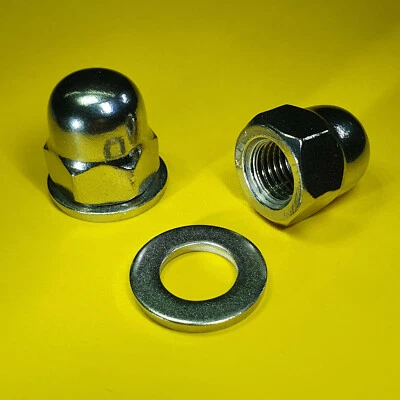 2 Stk. Hutmutter DIN 1587 M12x1,5 Feingewinde Edelstahl Fein mit Scheiben - Bild 1 von 3