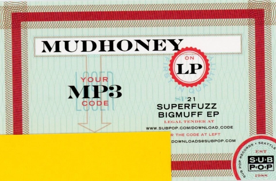 MUDHONEY - SUPERFUZZ BIGMUFF EP DOWNLOAD CODE ONLY (MP3) GRUNGE ROCK PUNK Foto 1 de 1