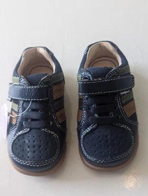 Zapatillas niño talla 4. Cuero artesanal suave y saludable. Azul. Jimmy 0190 Foto 1 de 4