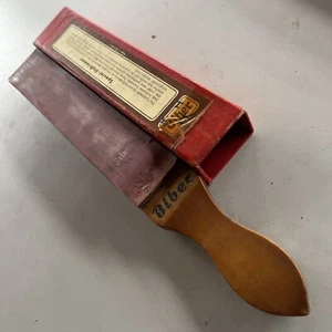 Vintage Biber Leather Strop Paddle Barbershop Razor Knife Sharpener Honing - Picture 1 of 20