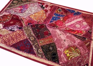 Cotton Throw Tapestry Beaded Zari Patchwork Hippie Boho Dorm Decor Wall Hanging - Bild 1 von 10