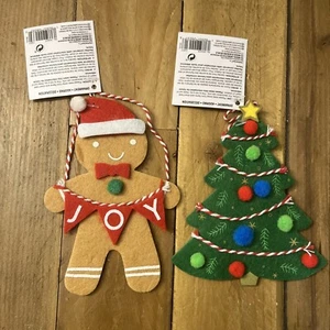 Gingerbread man and Christmas tree ornaments  NEW WITH TAGS - Picture 1 of 2