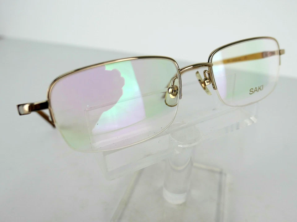 Saki Mod. 804 (GD) Gold / Wood 52 x 19 140 mm Eyeglass Frames - Image 1 of 4