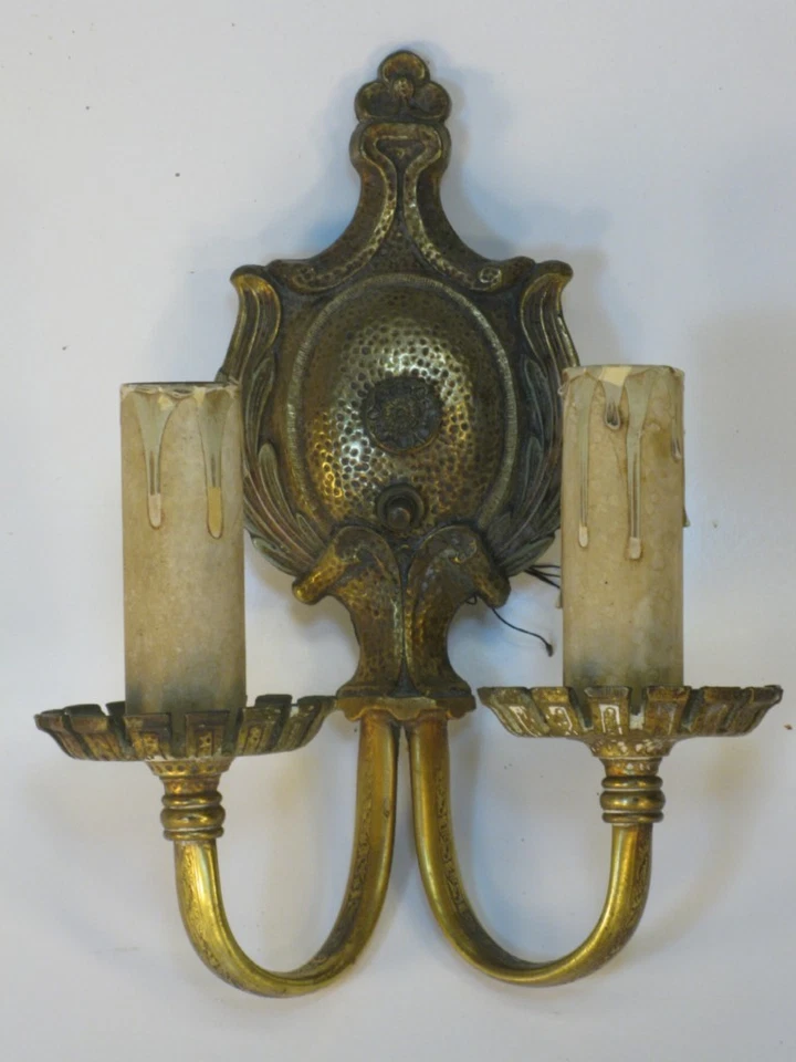 壁灯电动旧优雅青铜帝国风格浮雕图案 — 第 1/1 张图片