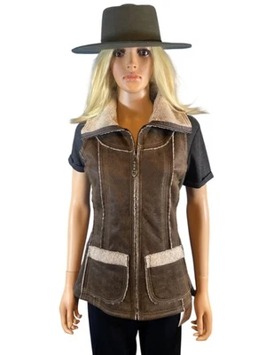 NUEVO CON ETIQUETAS KUHL Mujer Dani Sherpa Chaleco Italiano Imitación Cuero de Oveja S Marrón Precio de venta sugerido por el fabricante $219 Foto 1 de 4