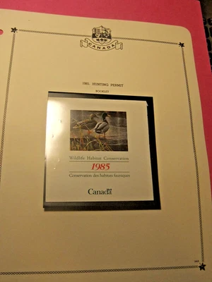 1985 Canada Hunting Permit, Mint Stamp and Cover - Image 1 of 2