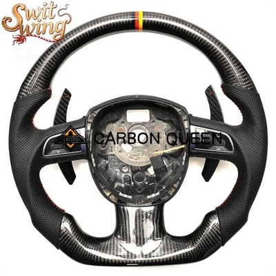 Volante FIBRA DE CARBONO REAL PARA AUDI A4 A5 S4 S5 S6 S8 B7 B8 APTO PARA A5S5 Foto 1 de 4