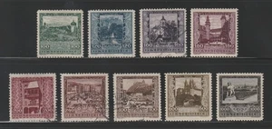 1923 Austria Semi-Postal Stamps, Used/Unused, #B57-B65, Architecture, Complete - Picture 1 of 2