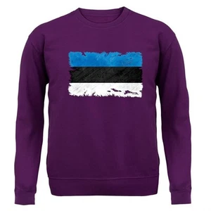 Estonia Grunge Flag - Kids Hoodie / Sweater - Tallinn Europe Country Estonian - Picture 1 of 20