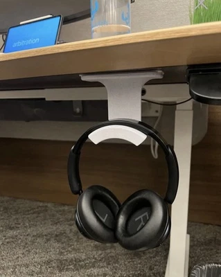 Gancho para colgar auriculares debajo del escritorio - PETG - Montaje para auriculares que ahorra espacio Foto 1 de 4