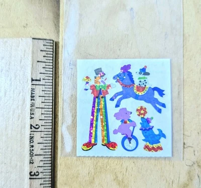Vintage Sandylion Prismatic Circus Clown Perform Sticker Mod - Image 1 of 2