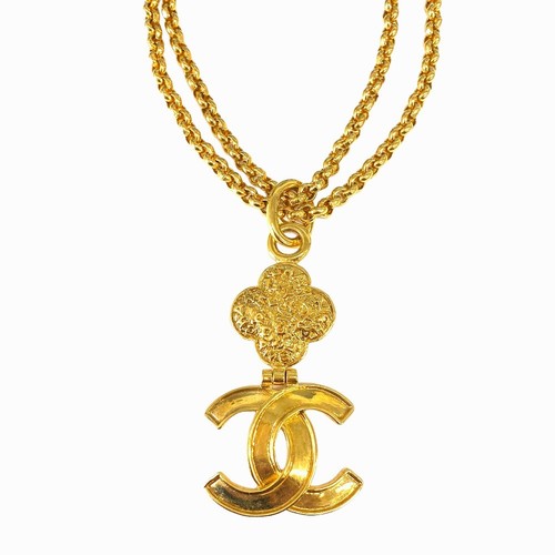 Collana CHANEL usata girocollo grande marchio cocco catena lunga oro