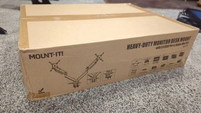  Dual Monitor Desk Mount Mi-4772 new in box up to 35in monitors  - Image 1 of 3