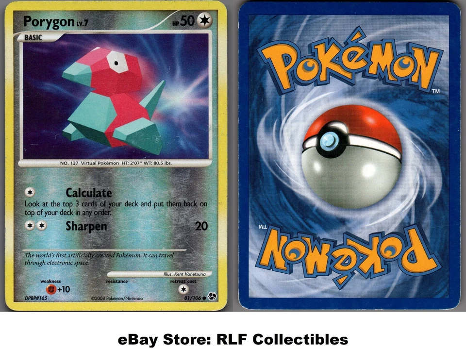 2008 Pokemon, D&P Great Encounters, #81/106 Porygon, Reverse Holo Common - Image 1 of 1