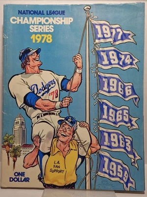 1978 National League Championship Series Baseball Program Dodgers - Image 1 of 4