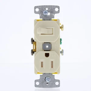 Hubbell Almond Switch/Receptacle Single Pole Tamper Resistant 15A RC108ALTR - Picture 1 of 5
