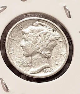 1941d Silver Mercury Dime 90% Silver, Shinny - Picture 1 of 8