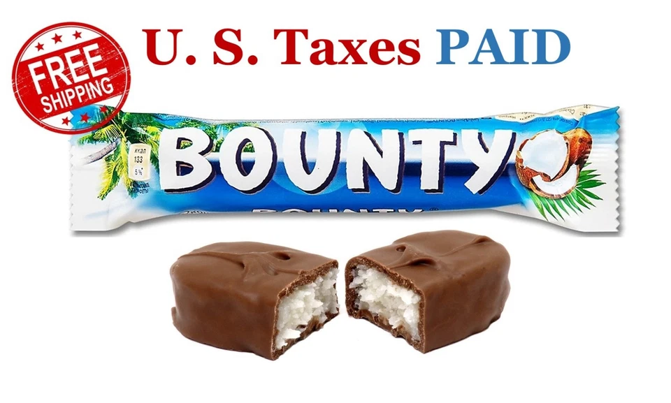 Barra de coco BOUNTY - Snack cubierto de chocolate con leche - Original Mars Treat Foto 1 de 3